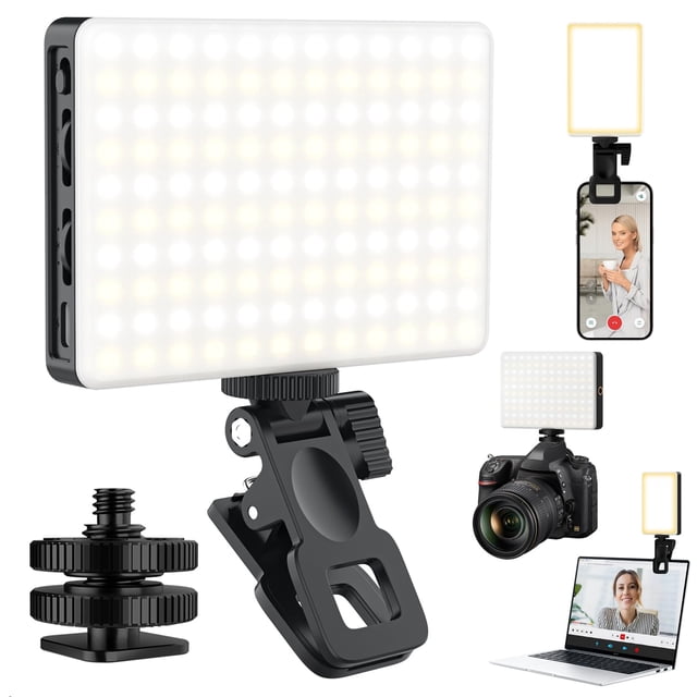 Luz LED para selfies Singwil 120 con adaptador de trípode y clip de 5000 mAh
