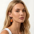 thumbnail image 2 of APSVO 18K Gold Plated Nature Healing Stone Drop Earrings for Women Hypoallergenic Fishhoop Orange Dangle Earrings Birthday Graduation Jewelry Gifts Teen Mom Girlfriend Wife Her Ideas, 2 of 7