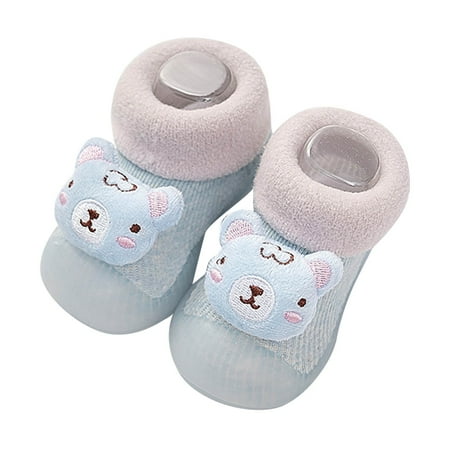 

New Kids Baby Sneakers Toddle Footwear Winter Toddler Shoes Soft Bottom Indoor Non Slip Warm Floor Cartoon Tiger Socks Shoes