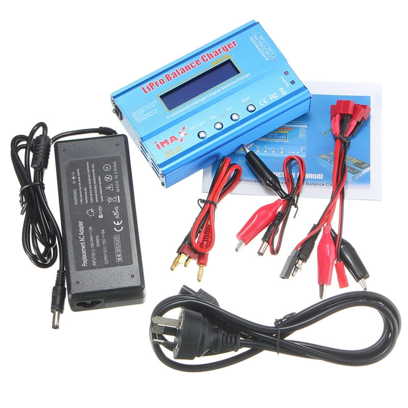 Hengfuntong-Elec IMAX B6 Digtal LCD RC Battery Balance Charger Discharger with 15v 6A AC/DC Adaptor for RC Lipo Li-Ion Ni-MH Battery Charging Deans with Power 