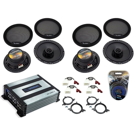 HA-65 6.5" 300W Speakers, HA-A400.4 800W Sub Amp and HA-AK10 600W Amp Kit Wire