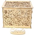 thumbnail image 1 of HTOOQ Wedding Card Box Wooden Gift Card Box Money Box for Reception Wedding Anniversary Birthday As Shown -, 1 of 6