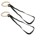 thumbnail image 1 of Gymnastics Rings,  Firm Gym Rings Wooden  For Home For Full Body Workout, 1 of 8