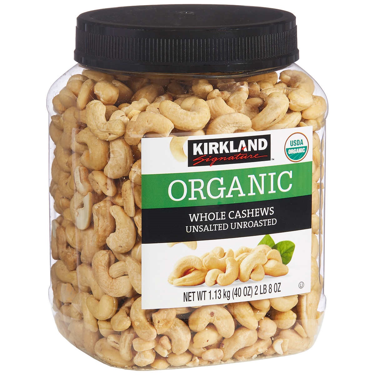 KS Organic Whole Cashews, Unsalted Unroasted, 40 oz