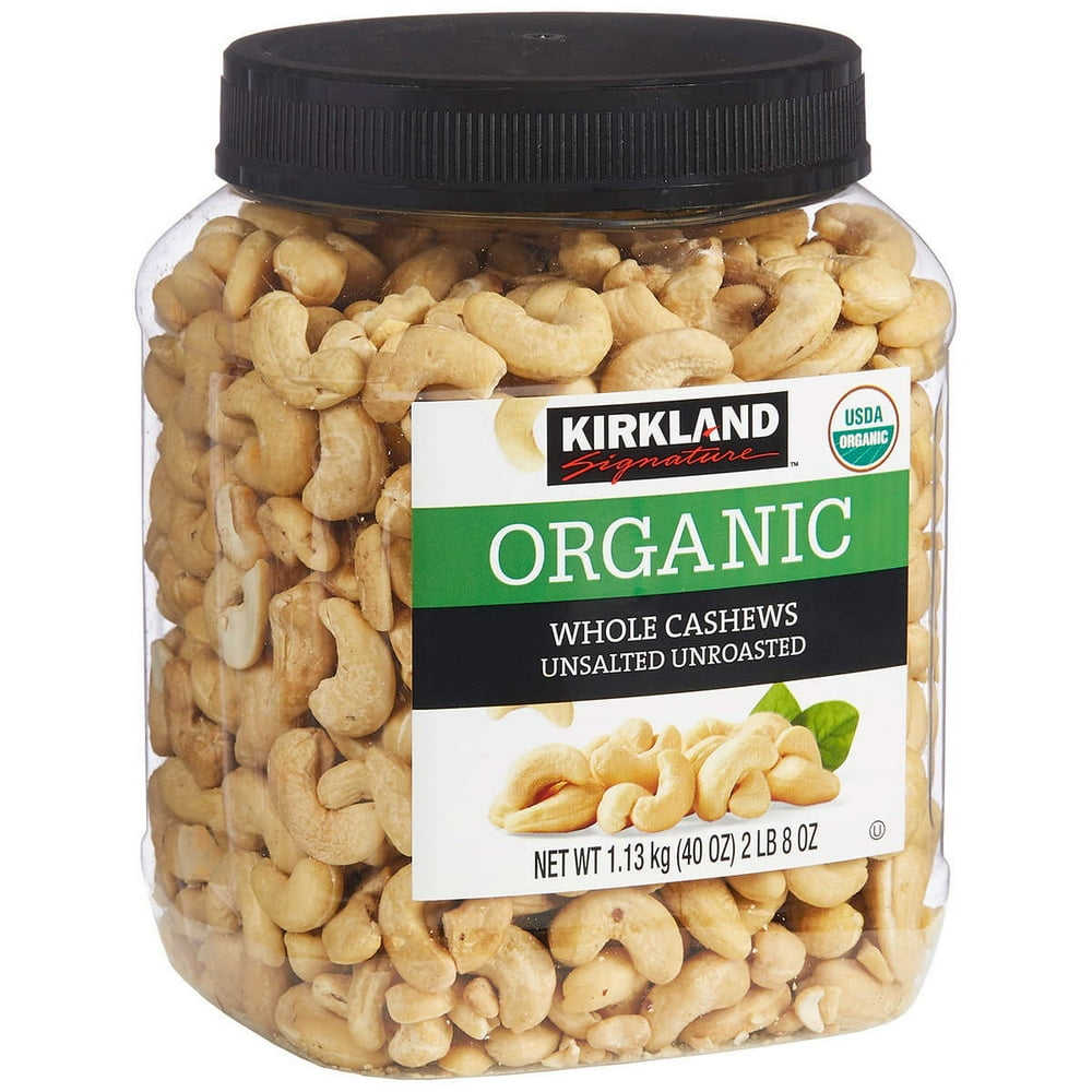 KS Organic Whole Cashews, Unsalted Unroasted, 40 oz