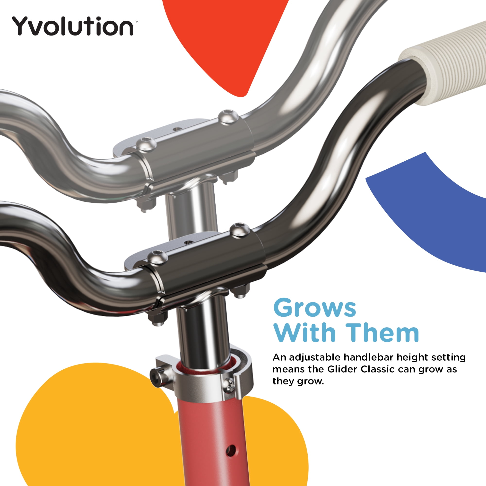 Yvolution Classic Glider Kids 3 Wheels Scooter, Adjustable, Unisex, Red