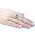 thumbnail image 2 of Black Pear Cut CZ Two Tone Black IP Stainless Steel Wedding 2 Ring Set - Size 7, 2 of 5