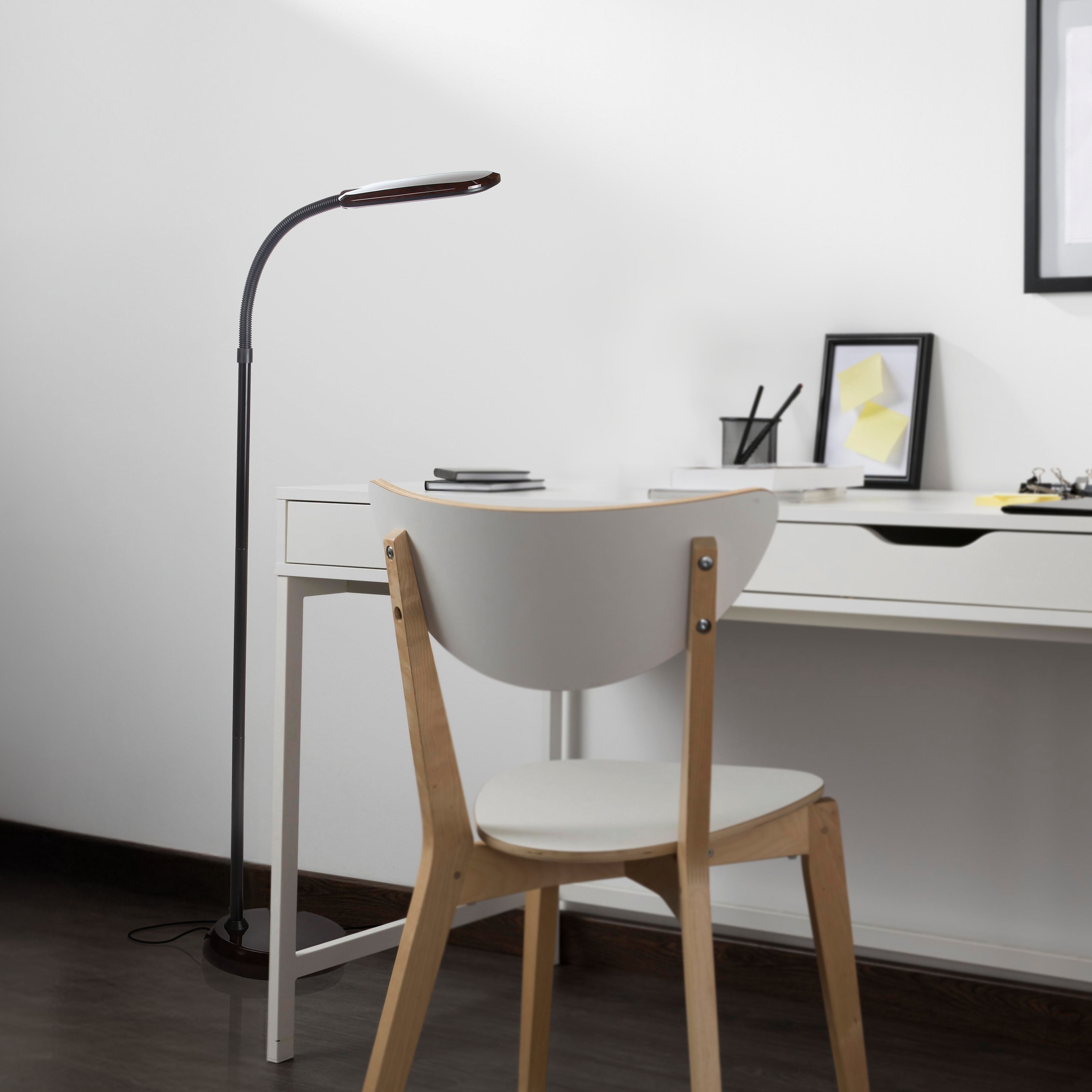 Brightech LitespanSlim 55 in. Brown LED Floor Lamp