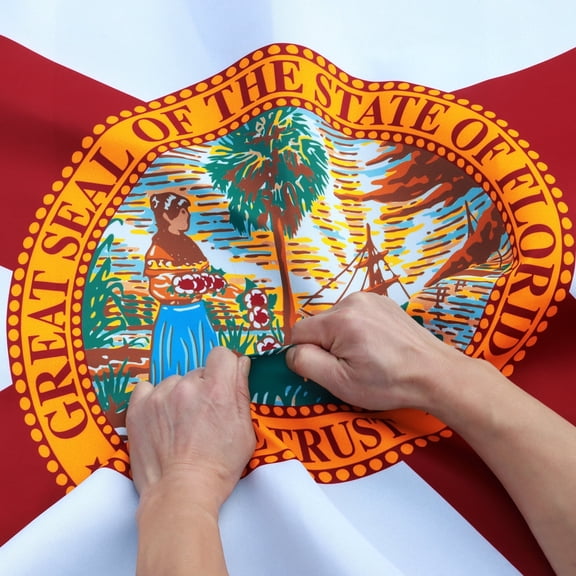 Anley Rip-Proof Double Sided 3-Ply Florida State Flag 3x5 Foot - USA FL State Flags 300D Polyester