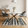 thumbnail image 3 of ODIKA 5'x7' Washable Area Rug Non-Slip, Low Pile, Stain Resistant Large Abstract Grid Contemporary Blackrug Grey Classroom for Guest Room, Lounge, Apartment, 3 of 7