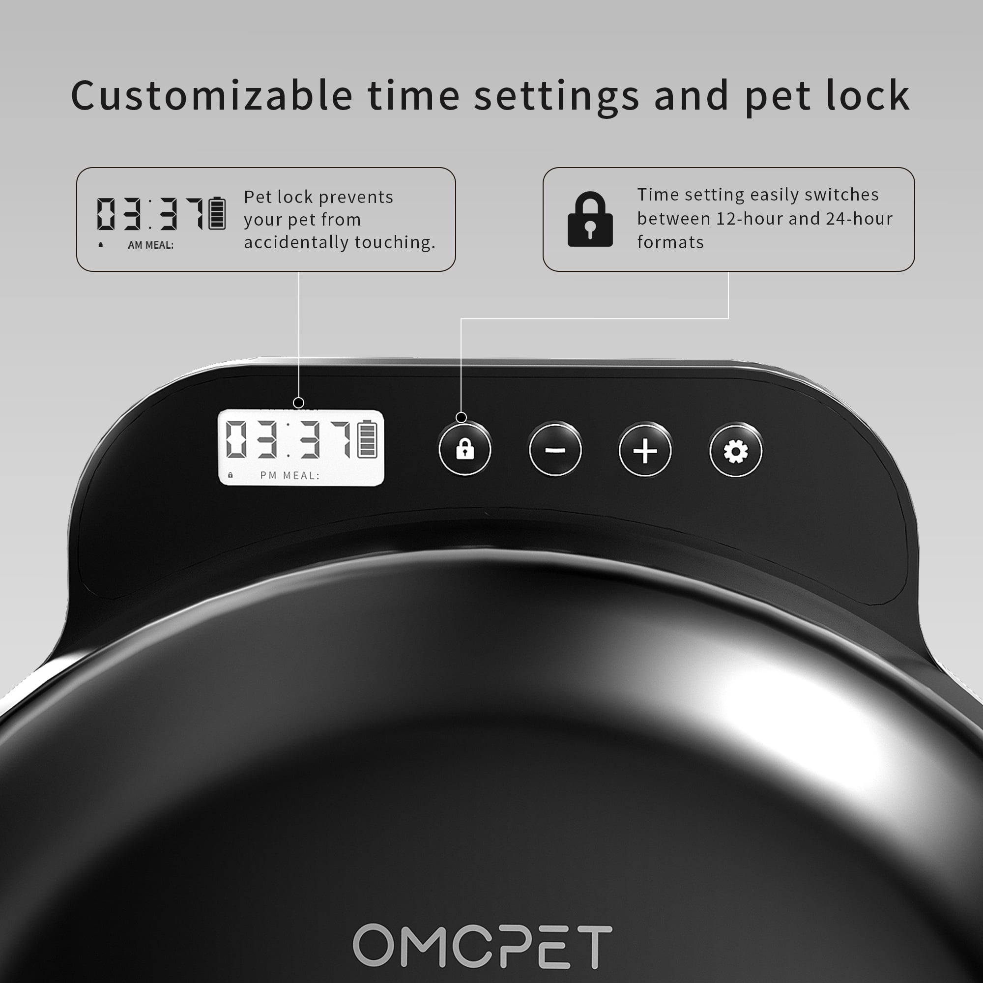 OUDOSPRS Automatic Cat Feeder Wet Food, Auto Refrigerated Wet/Dry Food Feeder with 2 Ice Packs, 4 Meal Timed Fresh Foods Dispenser for Kitty Puppy Automatic Food Bowl, Easy to Clean, Black