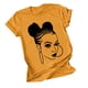 thumbnail image 1 of Tops de Manga Corta de las Mujeres, Cuello Redondo Impreso, Camiseta de Manga Corta para las Mujeres, 1 of 3