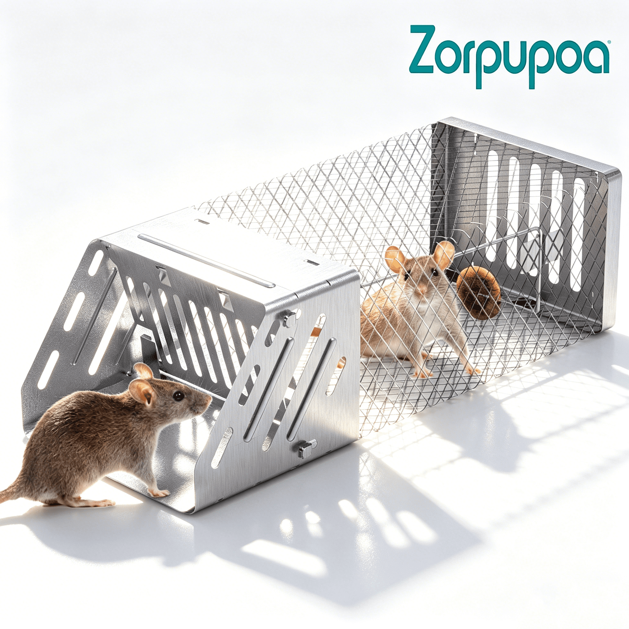 Zorpupoa 39*14*11CM Rat & Mouse Trap Cage Humane Live Catch Galvanized Iron Single Door for Home Garage Indoor Outdoor