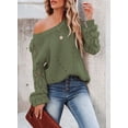thumbnail image 3 of Chase Secret Knit Sweaters for Women Casual Long Sleeve Crew Neck Crochet Pullover Sweater Loose Lightweight Jumper Tops, 3 of 6