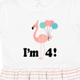 thumbnail image 4 of Inktastic 4th Birthday Flamingo 4 Year Old Girl Girls Toddler Dress, 4 of 5