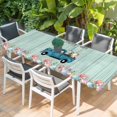 thumbnail image 2 of Truck Easter Table Cloths for 8 Foot Rectangle Tables, Spring Floral Eggs Gnomes Wooden Patio Waterproof Elastic Fitted Tablecloths, Washable Rectangular Table Cover for Camping, 2 of 8