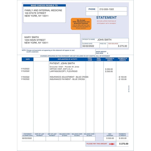 Credit Card Payment Reminder Label, Fluorescent Orange, 1-1/2" x 7/8", Permanent Adhesive, Patient Billing Notification, 250 Stickers/Box,