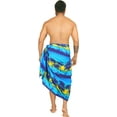 thumbnail image 2 of HAPPY BAY Men's Pareo Swim Trunk Vacation Sarong Beach Wrap One Size Blue-E622 Summer Vacation Aloha, 2 of 5