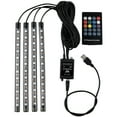 thumbnail image 1 of Car LED Strip Light, 4pcs 36 LED DC 12V Multicolor Music Car USB Interior Light LED Under Dash Lighting Kit with Sound Active Function & Wireless Remote Control, 1 of 7