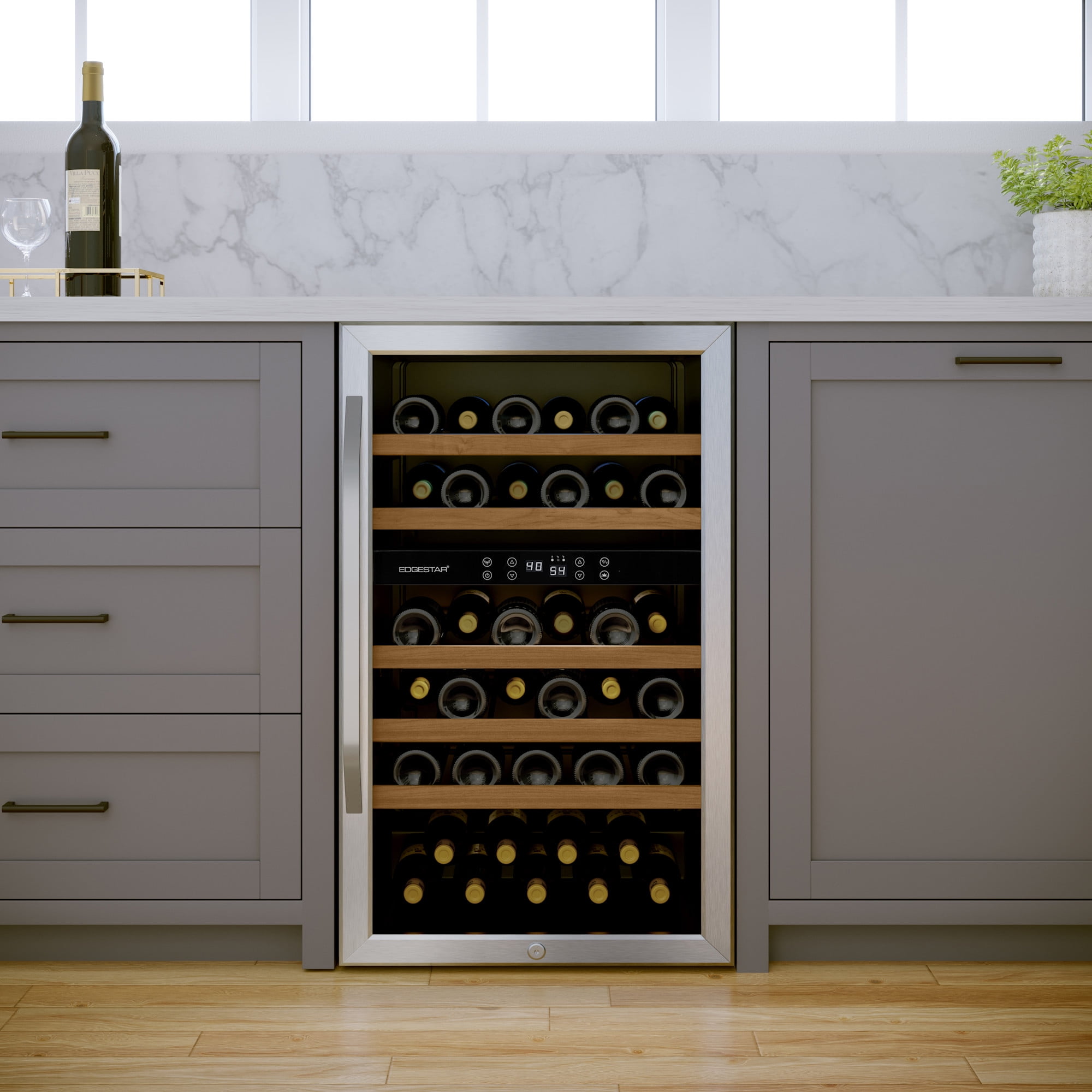 Edgestar Cwf380dz 20" Wide 38 Bottle Capacity Free Standing Wine Cooler - Stainless Steel