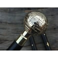 thumbnail image 4 of NAUTICALMARTUS Antique Brass Globe Head Handle Wooden Vintage Style Walking Stick Designer Cane, 4 of 4