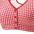 thumbnail image 4 of Xdegoge Women's Wide Strap Front Closure Gingham Bra Wireless Padded Support Breathable Plaid Fabric Bras Full Coverage Casual Brassiere Convenient On/Off Ideal for Daily Wear, 4 of 4
