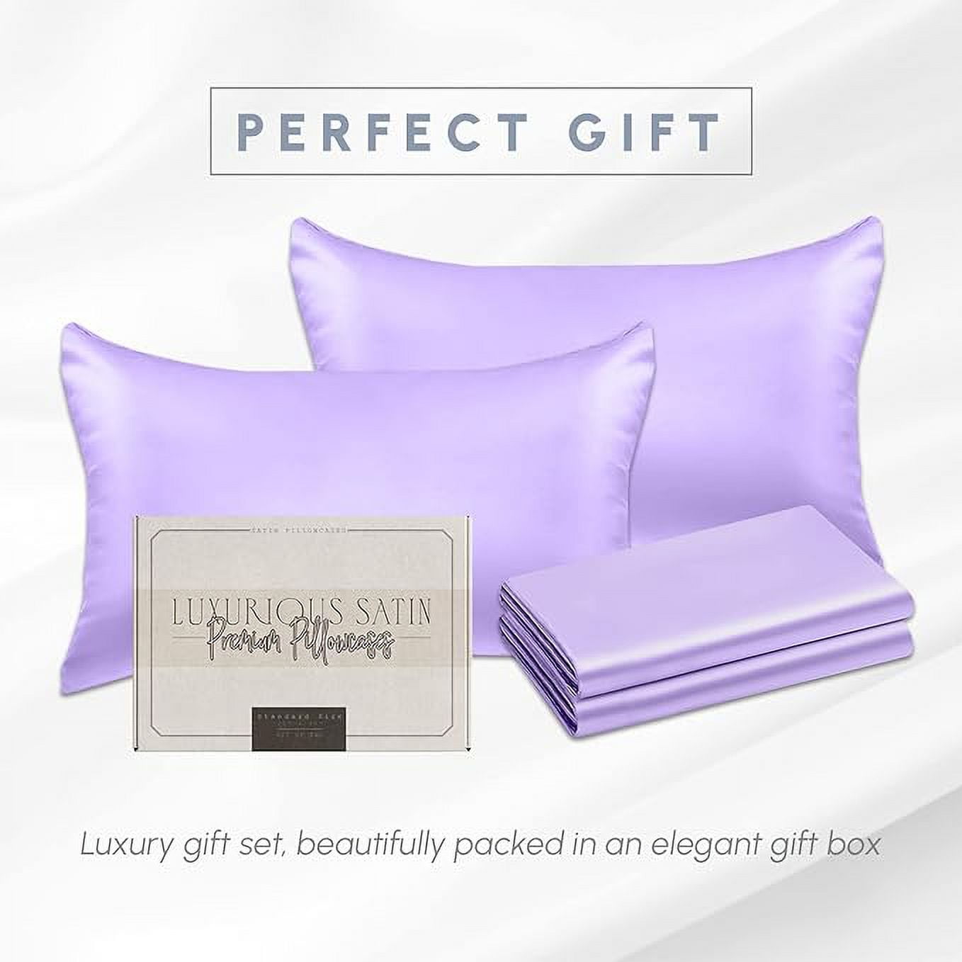6 Pieces Pillowcase Set with Hidden Zipper closure, Standard/Queen, Lilac