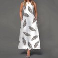 thumbnail image 2 of Vestido de mujer sin mangas con cuello redondo y bolsillo floral vintage grande OAVQHLG3B Store  lin121212, 2 of 5