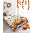 thumbnail image 4 of Orange Pumpkin Flannel Blanket for Bed,Travel and Camping, Maple Leaf Autumn Super Soft Cozy Blanket for All Seasons 60"x80", 4 of 6