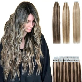 S Noilite Tape In Human Hair Extensions Highlight Balayage Long