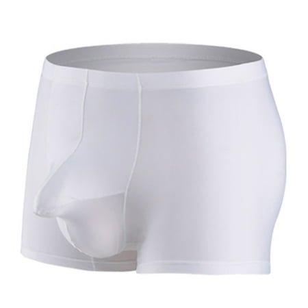 Summer Savings Clearance MIANHT Plus Size Men Casual Solid Thin Ice Silk Sexy And Transparent Boxer Underwear Pants