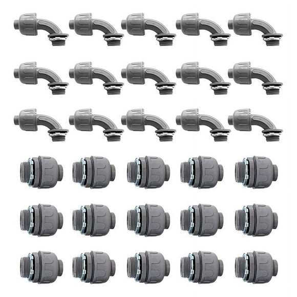 30Pcs,3/4In Liquid Tight Connector Non-Metallic Electrical Conduit Fittings, PVC FlexiblWV2109