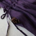 thumbnail image 7 of LEBONYARD Dresses for Women Plus Size,Sundresses for Women 2024,Women's Summer Cotton and Linen Five-point Sleeve Lapel Drawstring Waist Solid Color Large Flowing Temperament Long Dress Purple XXL, 7 of 7