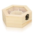 thumbnail image 4 of SHOWERORO Wooden Jewelry Box 1 Pack Unpainted Storage Organizer for Closet 5.9x5.1x2.4 Inches, 4 of 7