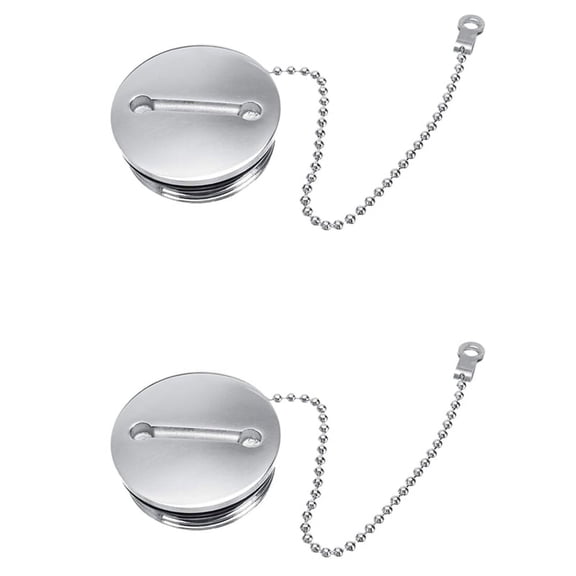 2X Boat Deck Fill Filler Replacement Cap with Chain Stainless Steel Water Gas