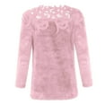 thumbnail image 5 of Sweaters For Women Floral Lace Patchwork Crewneck Knit Pullover Sweater Long Sleeve Casual Solid Color Top 5Xl Womens Sweaters, 5 of 6
