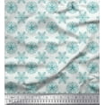 thumbnail image 1 of Soimoi Poly Georgette Fabric Dot & Snowflake Artistic Printed Fabric 1 Yard 52 Inch Wide, 1 of 3