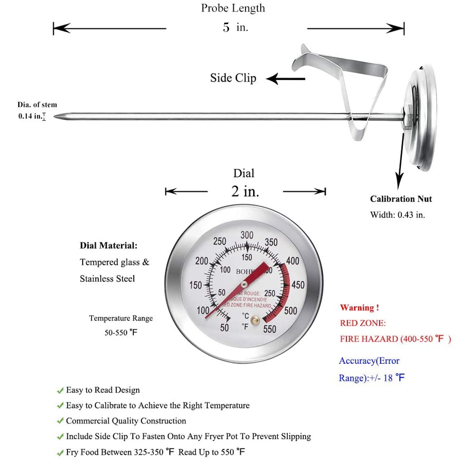 FoodAid Silicon Analog Meat Thermometer