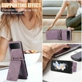 thumbnail image 6 of for Samsung Galaxy Z Flip 3 Wallet Case with Shoulder Lanyard Strap, Crossbody Phone Case with Card Holder Slots for Women Girls, Luxury PU Leather Flip Stand Purse Cover Shockproof Case, Purple, 6 of 9