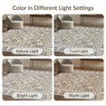 thumbnail image 4 of ODIKA 4'x6' Beige Blue Geometric Design Washable Area Rug Intricate Dune-Inspired Pattern with Borders Non-Slip, Chair-Friendly, Flatwoven for Home Office, Under Desk, 4 of 4