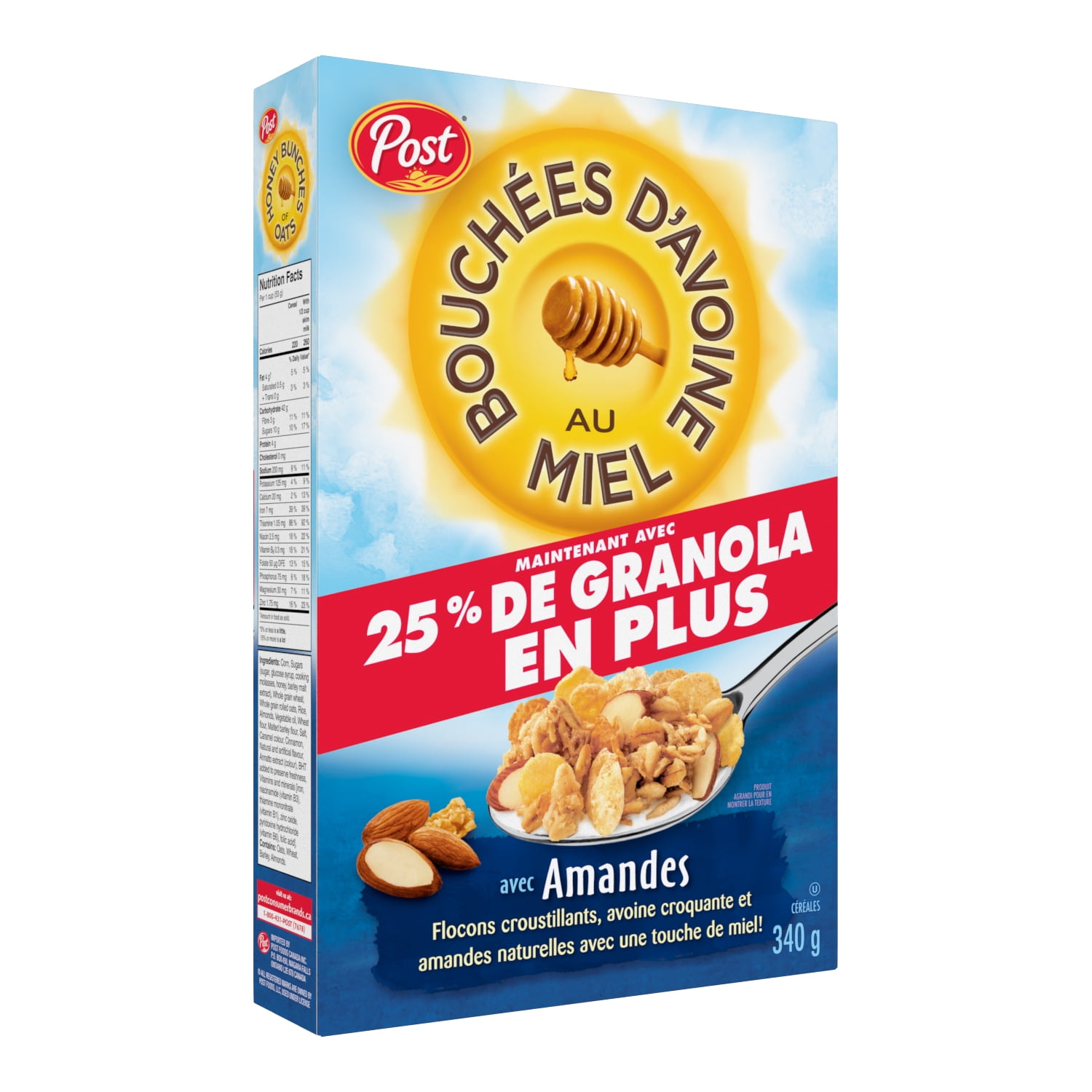 Post Honey Bunches of Oats With Almond Cereal, Post Honey Bunches of Oats With Almond Cereal 340g