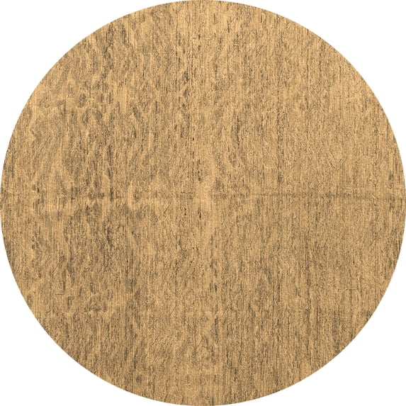 Ahgly Company Indoor Round Abstract Brown Modern Area Rugs, 3' Round