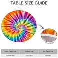 thumbnail image 6 of Colorful Rainbow Tie Dye Spiral Pattern Round Fitted Tablecloth with Elastic Edge,Dining Table Cover Waterproof,Outdoor Round Tablecloth for Camping,Dining,Indoor and Outdoor, 6 of 7