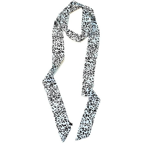 Leopard Scarf for Women Thin Long Scarf for Girls Lightweight Satin Leopard Print Tie for Women Satin Belt