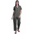 thumbnail image 1 of Moomaya Pyjama pour Femmes Ensemble de Pj Chemise de Pyjama en Coton Imprimé à Boutons Tenue de Nuit, 1 of 6