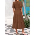 thumbnail image 2 of Vestido midi PRETTYGARDEN para mujer, verano 2025, cuello en V con bolsillos, 2 of 9