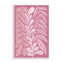 Stupell Industries Peach Pink Long Plants Plants & Flowers Painting White Framed Art Print Wall Art, 20 x 30