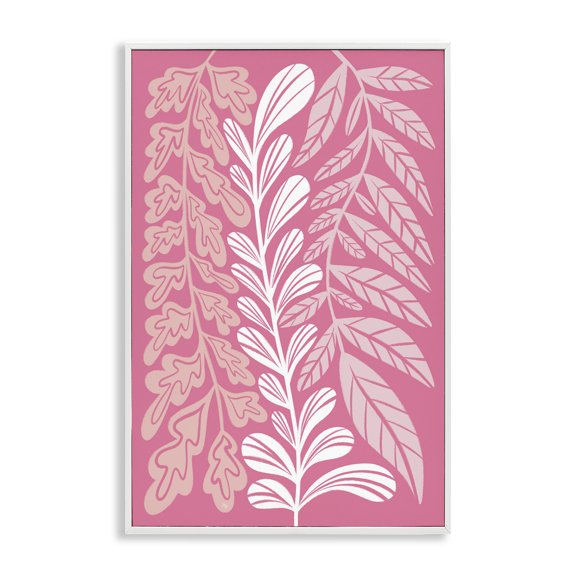 Stupell Industries Peach Pink Long Plants Plants & Flowers Painting White Framed Art Print Wall Art, 20 x 30