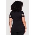 thumbnail image 4 of Women's Plus Size Blessed 01 Camo Graphic Print Side Ruched Tee, 4 of 4