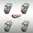 thumbnail image 2 of 3 Inch SS Gray Polyurethane Wheel Swivel Bolt Hole Caster Set Service Caster, 2 of 2